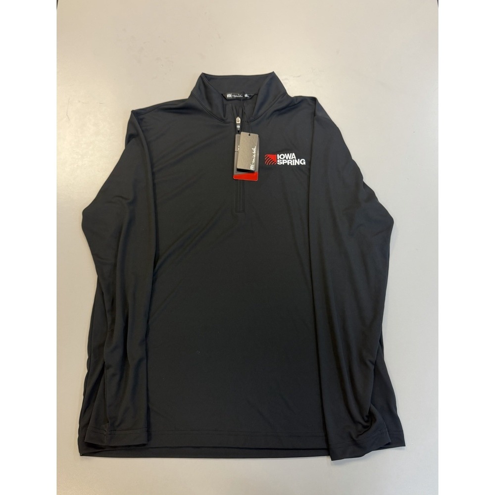 Travis Matthews Quarter Zip Pullover  Black - Size Large Light Weight  Golf